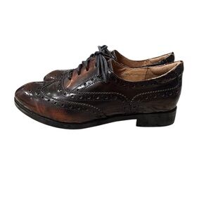 Mona Flying Women's Leather Perforated Lace-up Oxfords 40 US Size 9